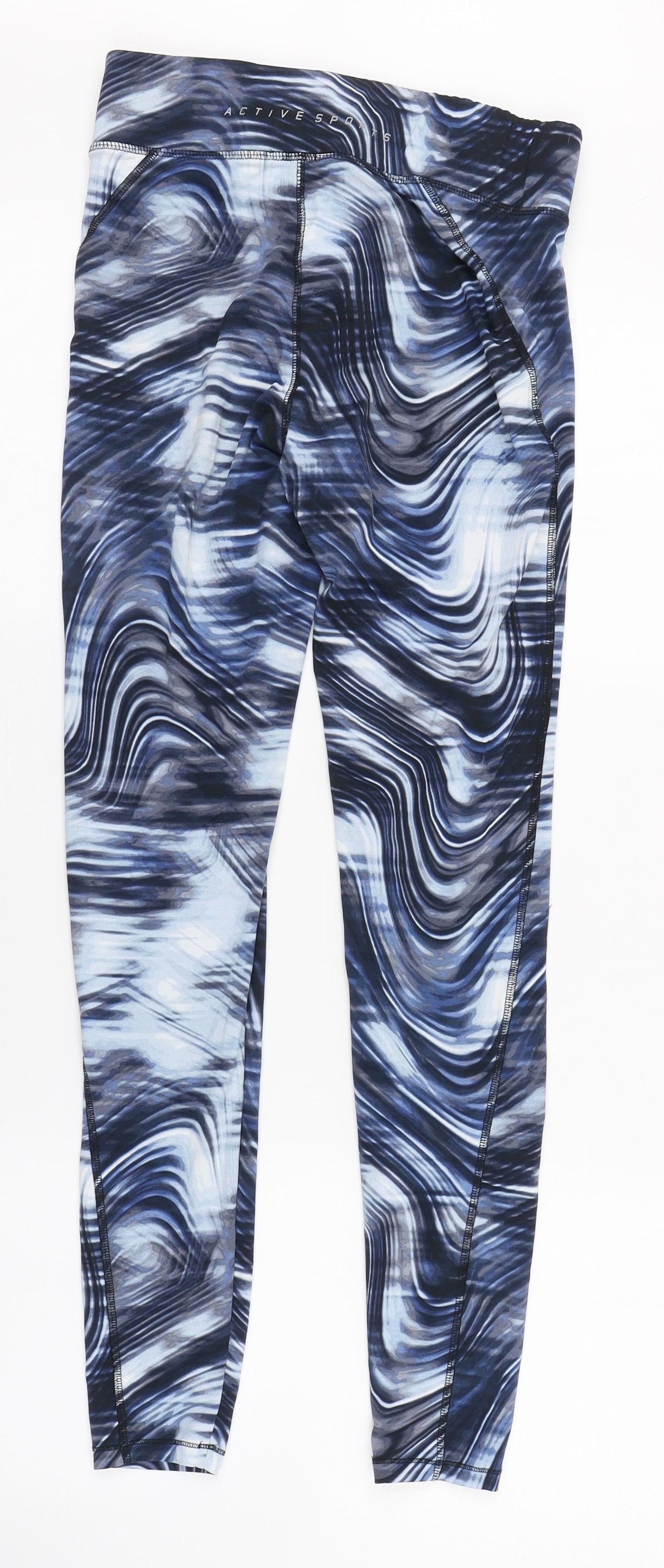 F&F Womens Blue Geometric Polyester Jogger Leggings Size 8 L28 in Regular Pullover