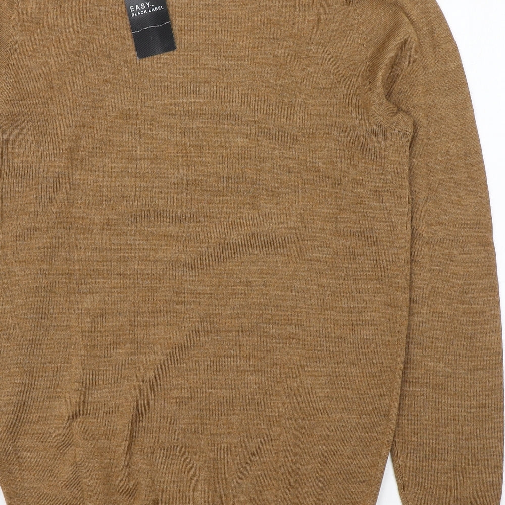 Matalan Mens Brown Round Neck  Wool Pullover Jumper Size S