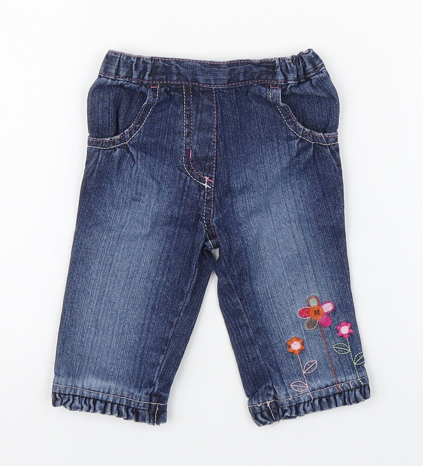 Cherokee Girls Black  100% Cotton Jogger Jeans Size 3-6 Months