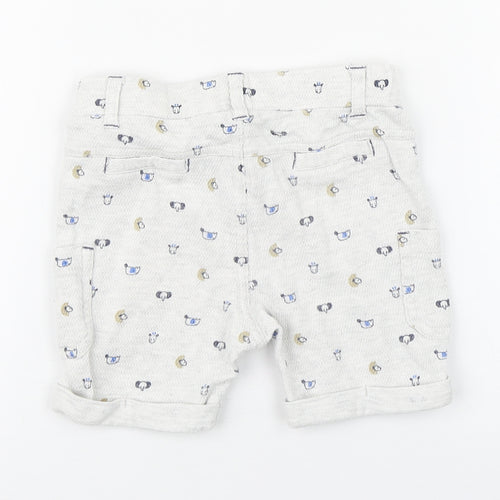 Bobaibi Boys White Geometric 100% Cotton Cropped Trousers Size 24 Months  Pullover