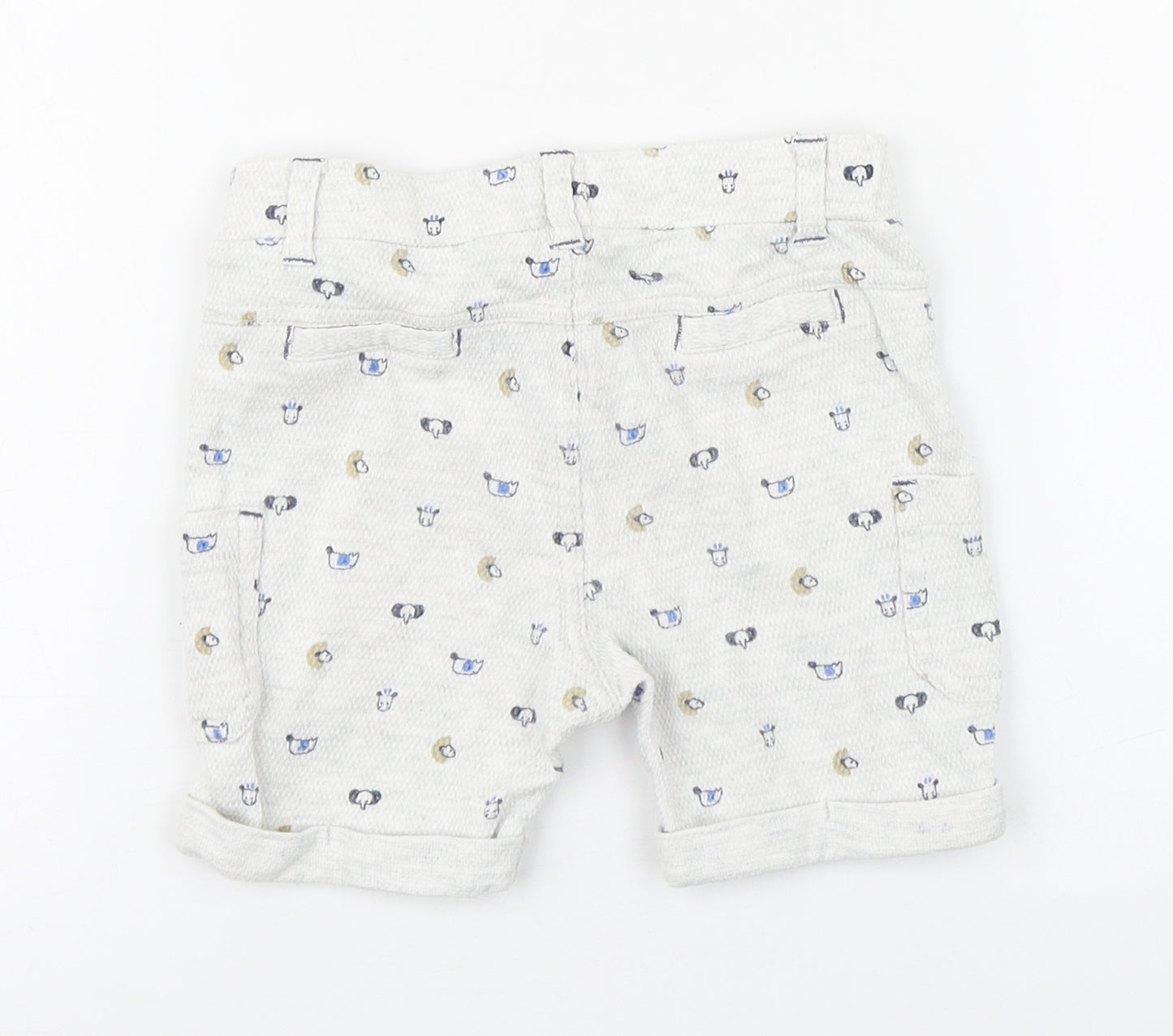 Bobaibi Boys White Geometric 100% Cotton Cropped Trousers Size 24 Months  Pullover