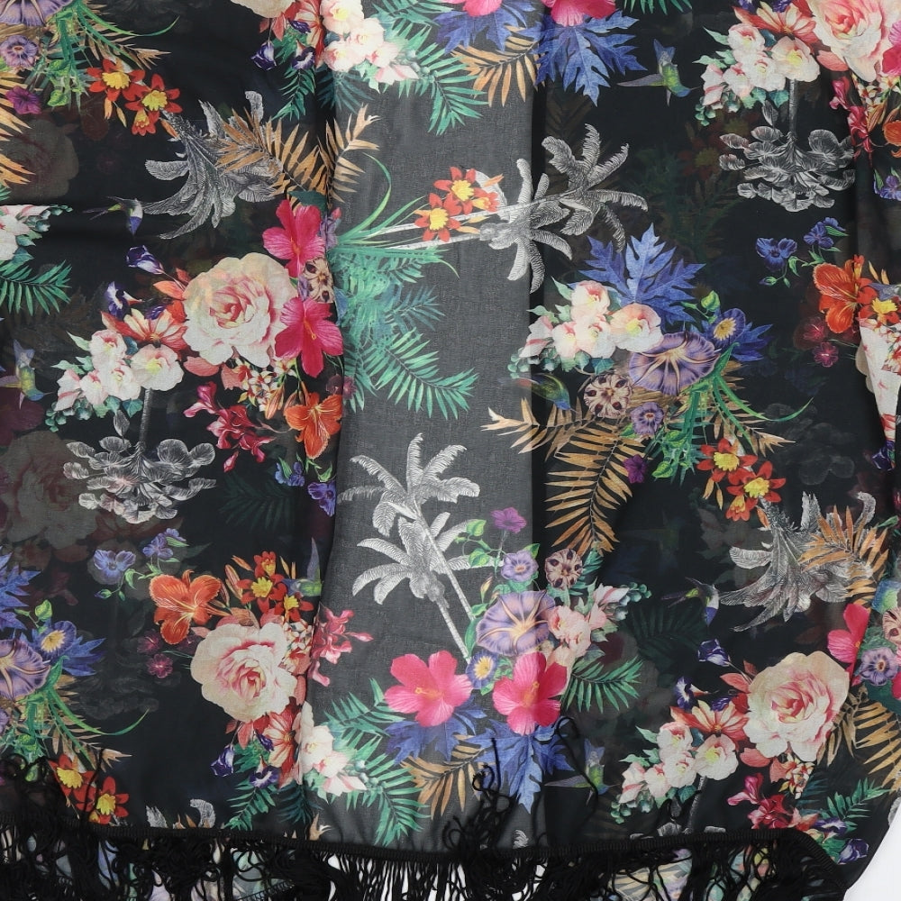 Stella Womens Multicoloured Floral Polyester Kimono Blouse Size 14 V-Neck