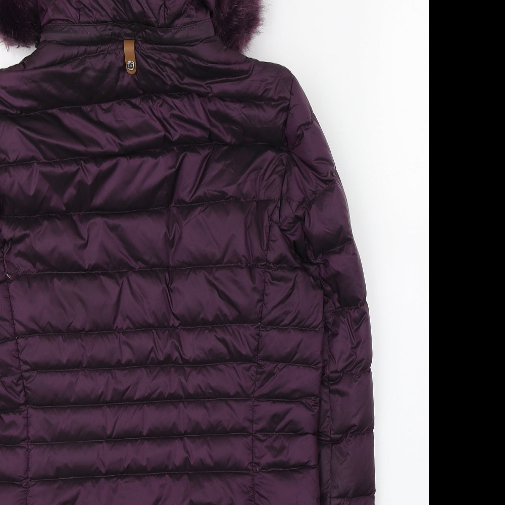 Marks and Spencer Womens Purple   Quilted Coat Size 10  Zip