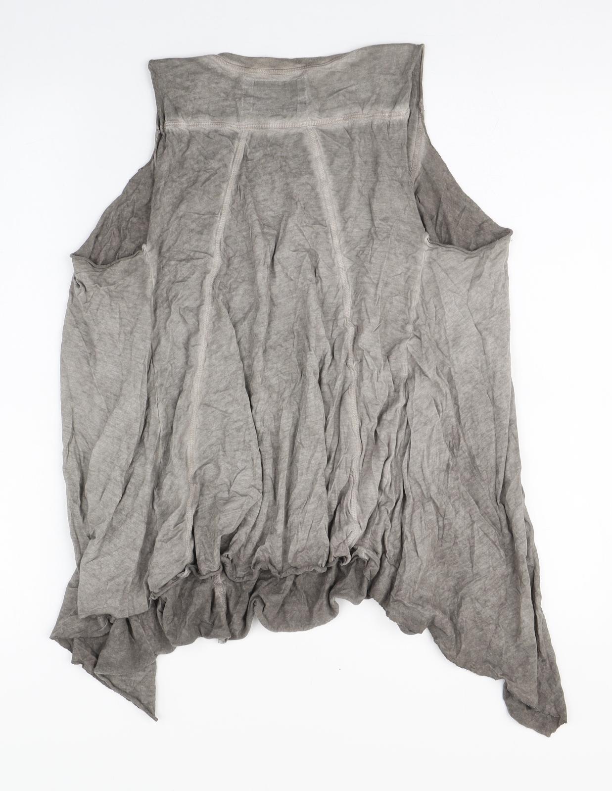 AllSaints Womens Grey  Cotton Camisole Tank Size 12 Round Neck