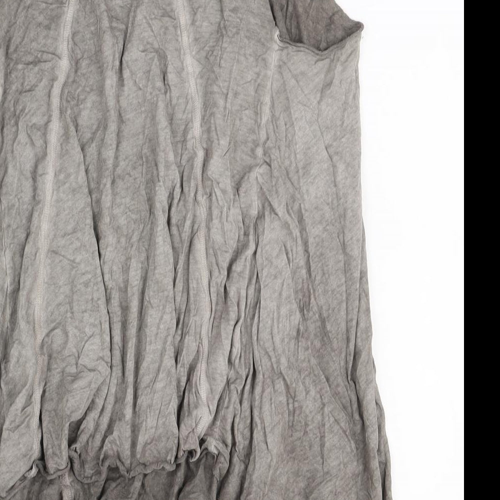 AllSaints Womens Grey  Cotton Camisole Tank Size 12 Round Neck
