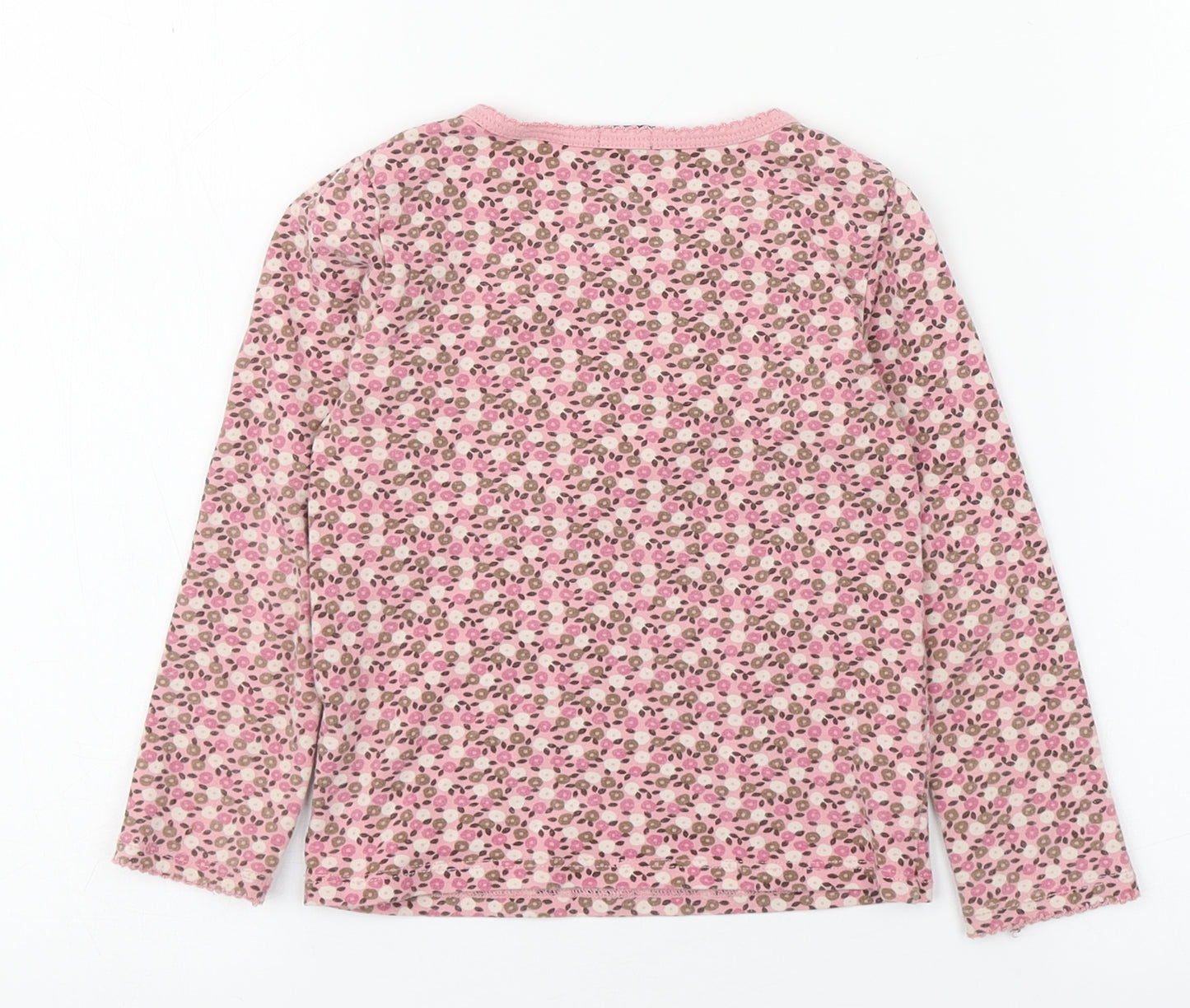Gap Girls Multicoloured Floral Cotton Basic T-Shirt Size 3 Years Round Neck Pullover