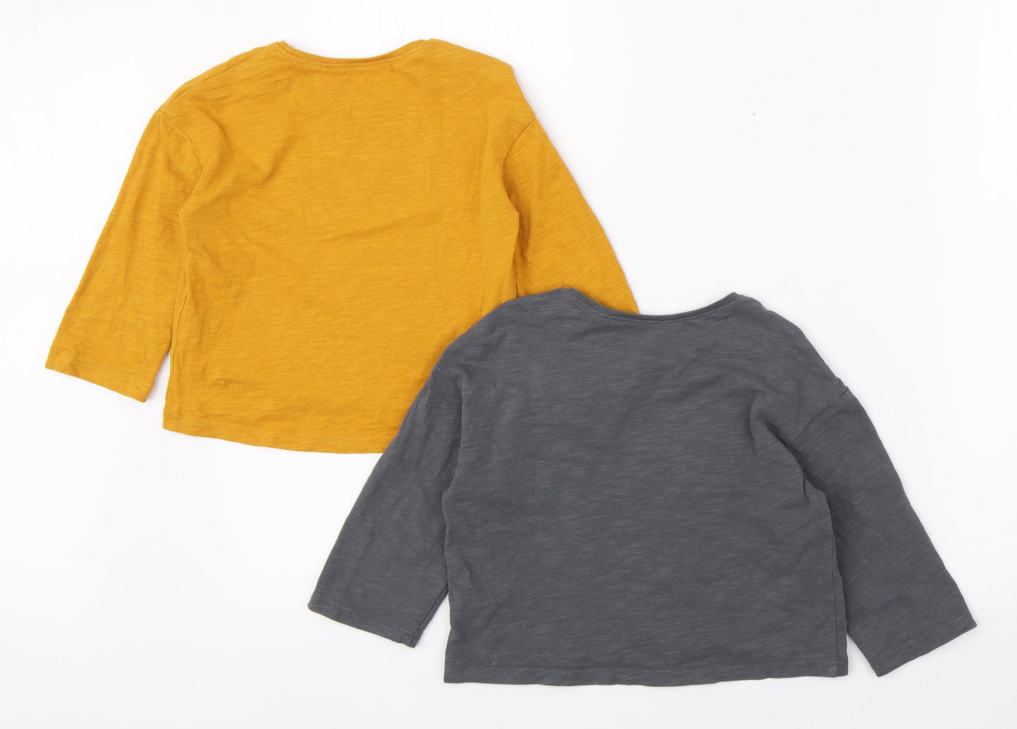 NEXT Girls Multicoloured  100% Cotton Basic T-Shirt Size 18-24 Months Round Neck Pullover - 2 Pack