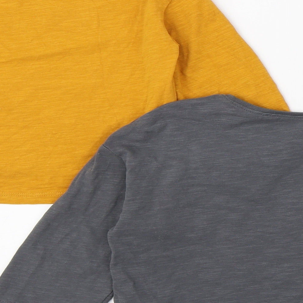 NEXT Girls Multicoloured  100% Cotton Basic T-Shirt Size 18-24 Months Round Neck Pullover - 2 Pack