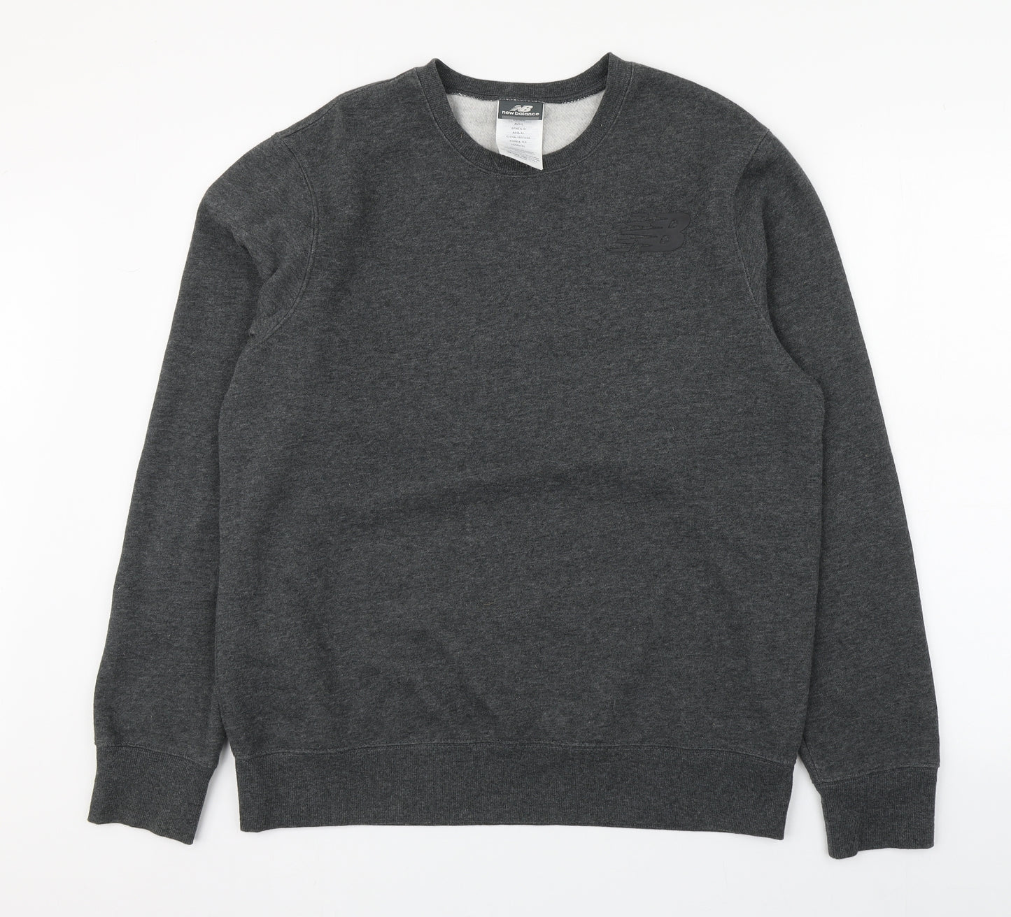 New Balance Mens Grey Round Neck  Cotton Pullover Jumper Size L