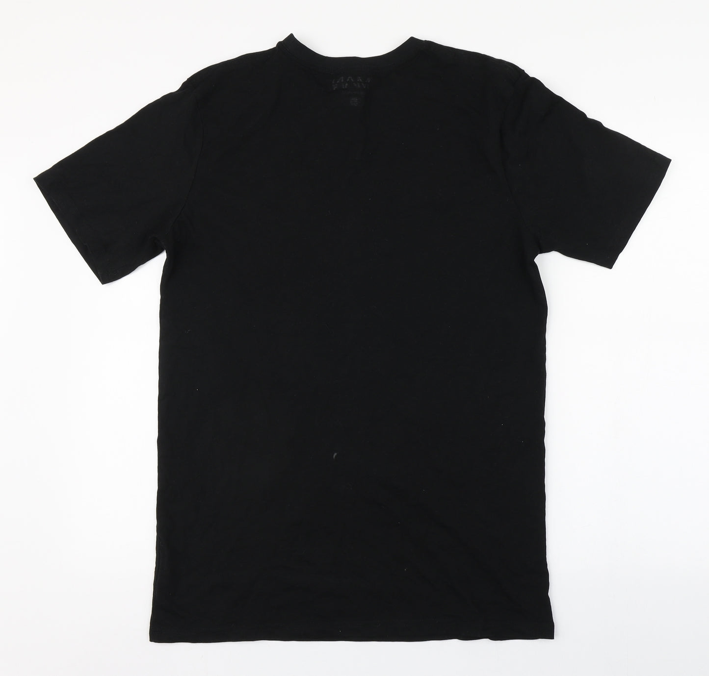 Boohoo MAN Mens Black  Cotton  T-Shirt Size S Round Neck