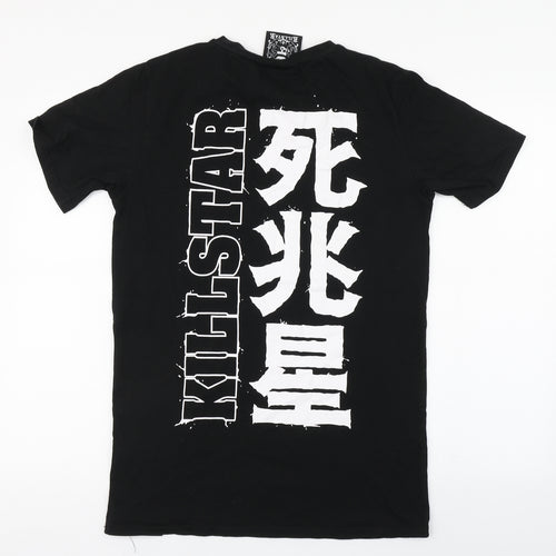 Kill Star Mens Black  Cotton  T-Shirt Size S Round Neck