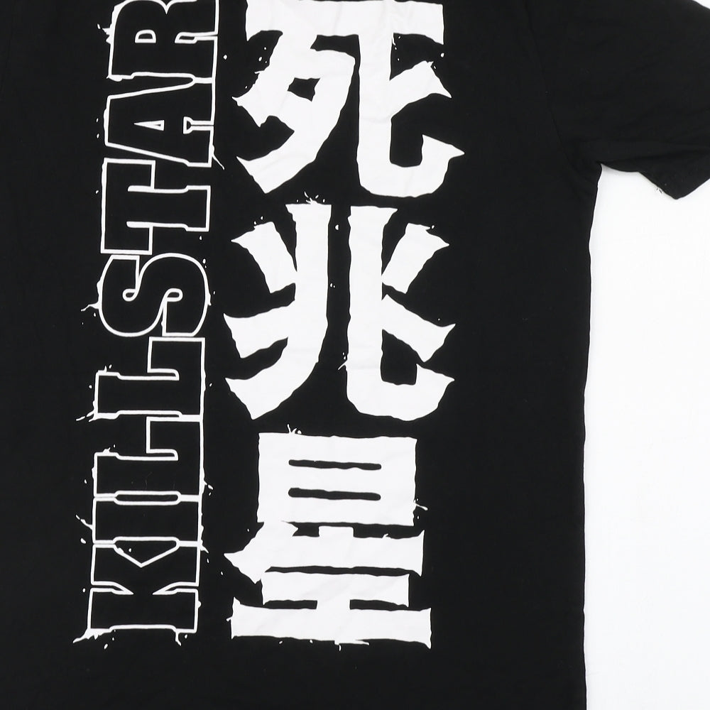 Kill Star Mens Black  Cotton  T-Shirt Size S Round Neck