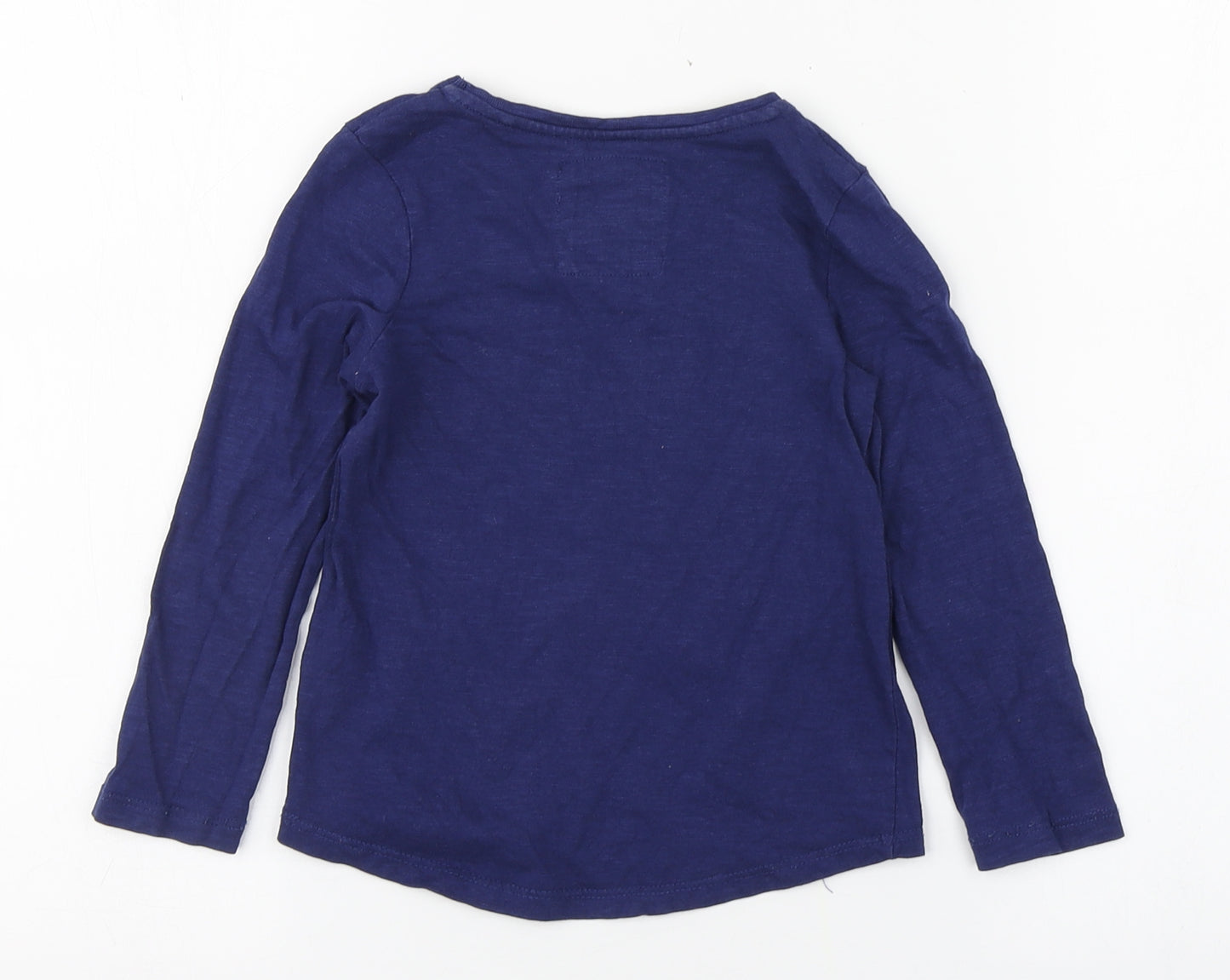 TU Girls Blue  100% Cotton Basic T-Shirt Size 2-3 Years Round Neck Pullover