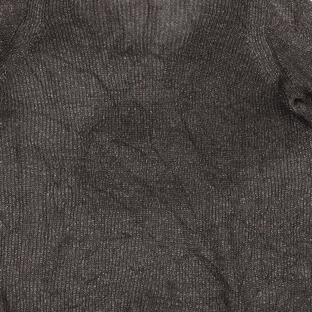 NEXT Womens Brown V-Neck  Viscose Pullover Jumper Size 20   - Cold shoulder