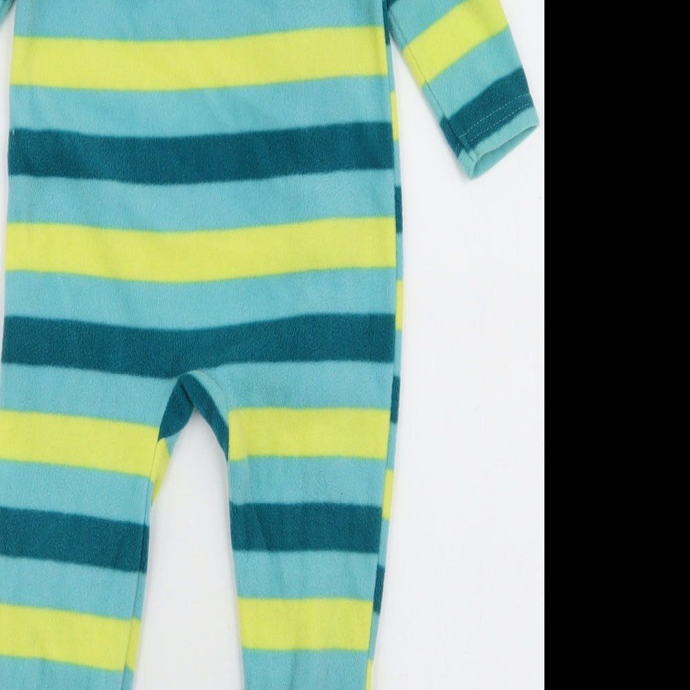 Dunnes Stores Boys Multicoloured Striped Polyester Babygrow One-Piece Size 18-24 Months  Zip - Bear
