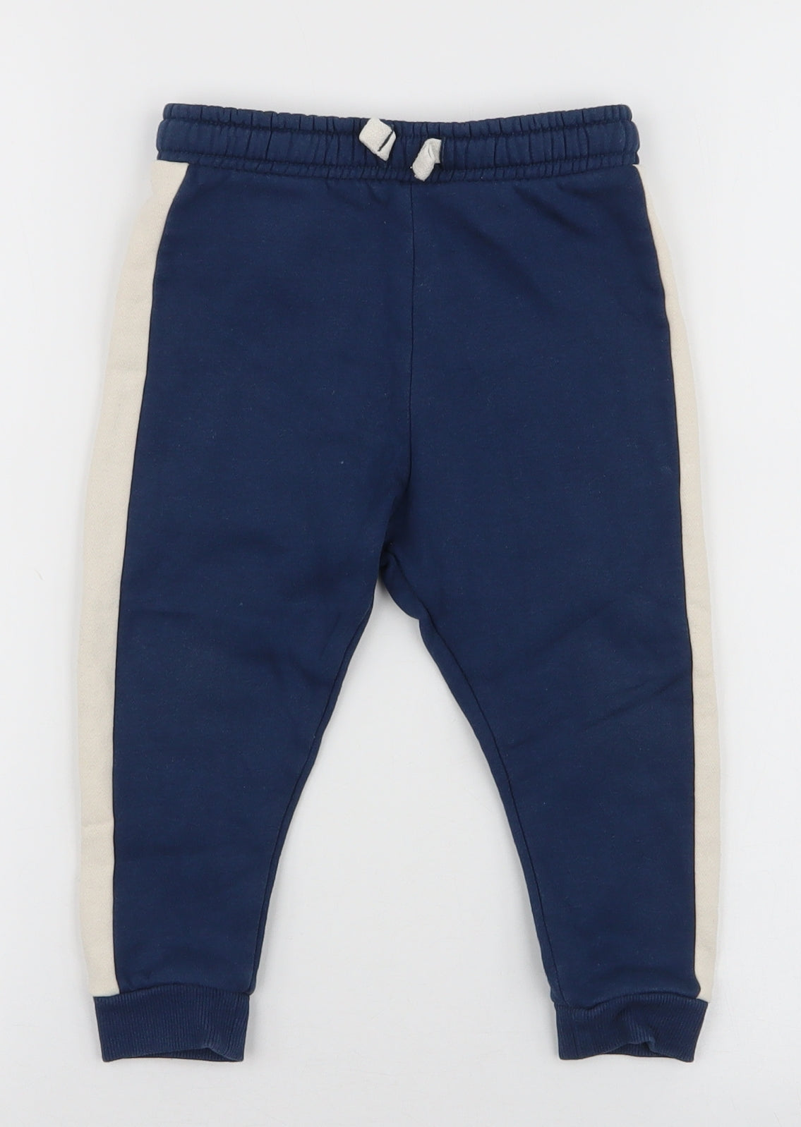 F&F Boys Blue  Cotton Jogger Trousers Size 18-24 Months  Drawstring