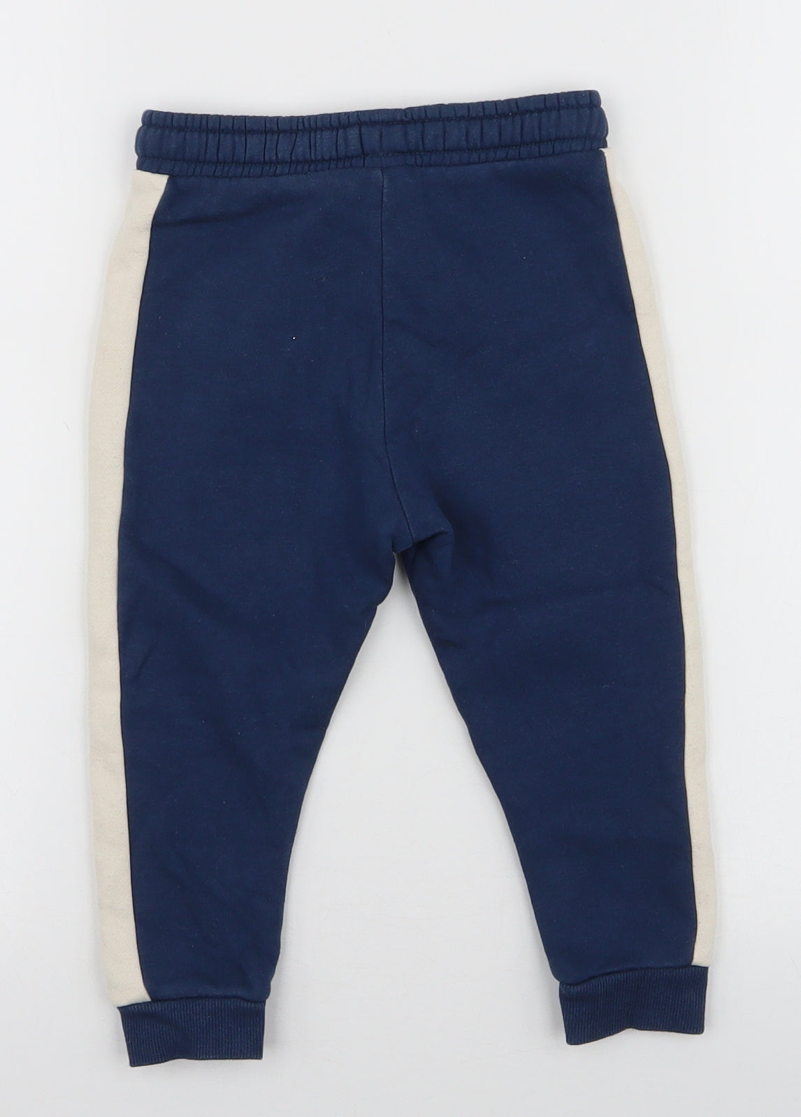 F&F Boys Blue  Cotton Jogger Trousers Size 18-24 Months  Drawstring