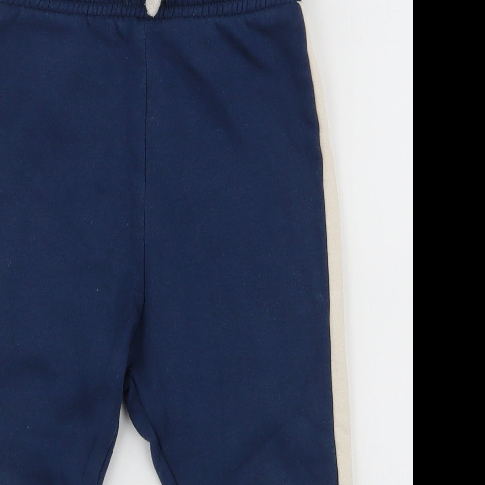 F&F Boys Blue  Cotton Jogger Trousers Size 18-24 Months  Drawstring