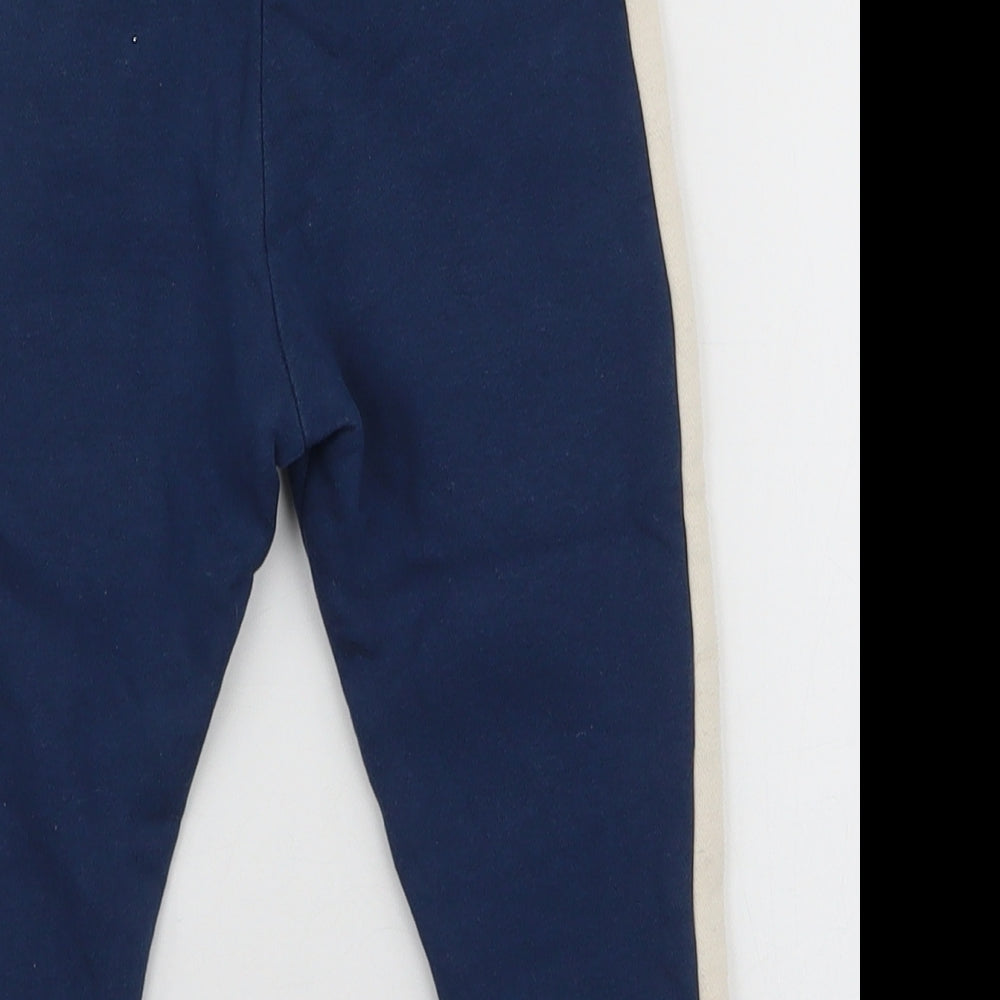 F&F Boys Blue  Cotton Jogger Trousers Size 18-24 Months  Drawstring