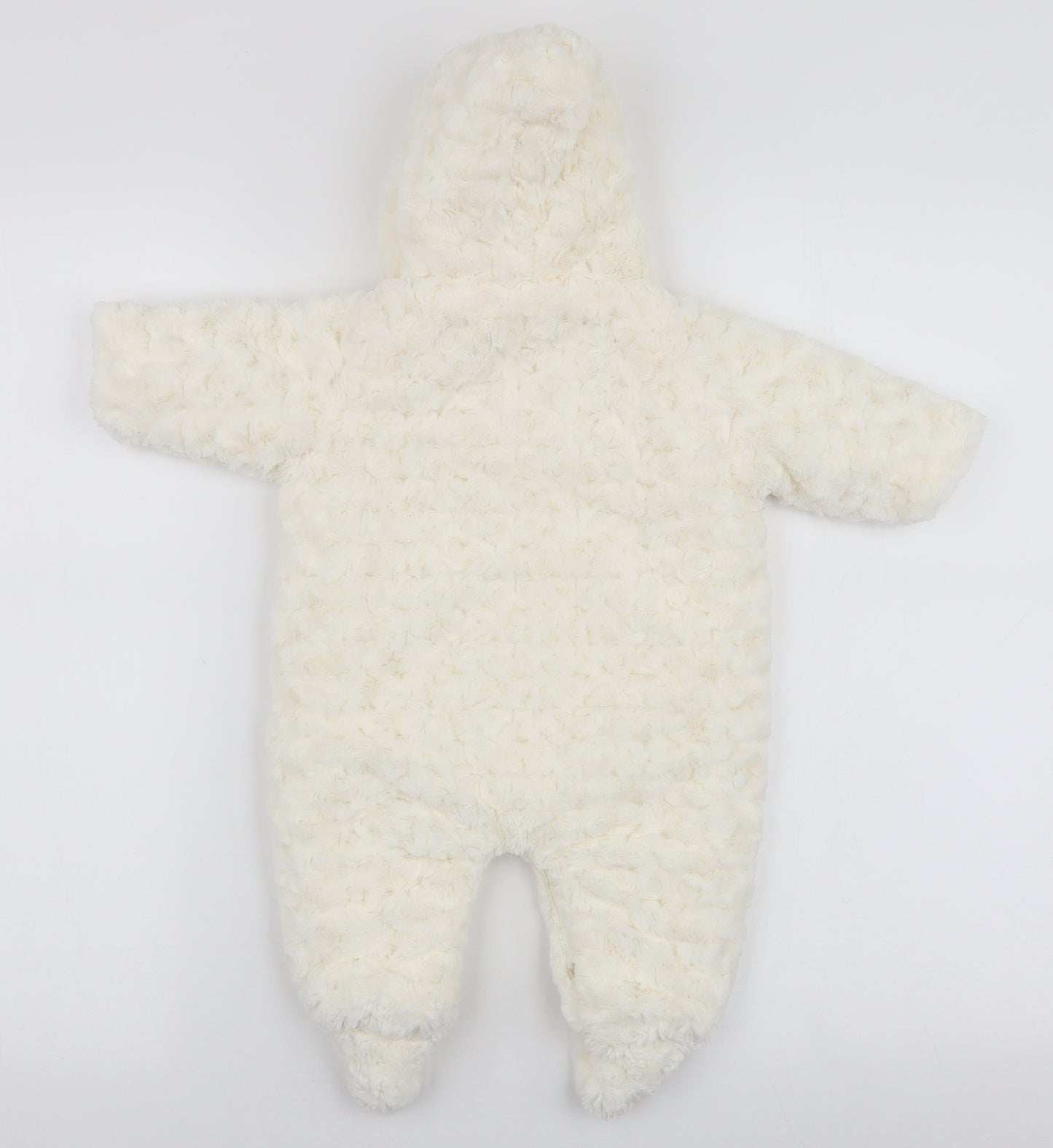 mamas & papas Baby White    Snowsuit Size 0-3 Months   Snap