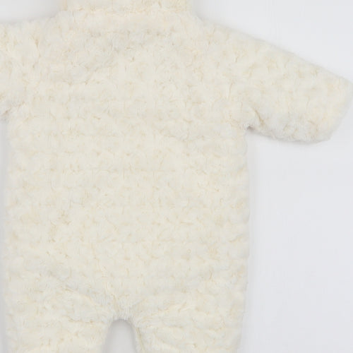 mamas & papas Baby White    Snowsuit Size 0-3 Months   Snap