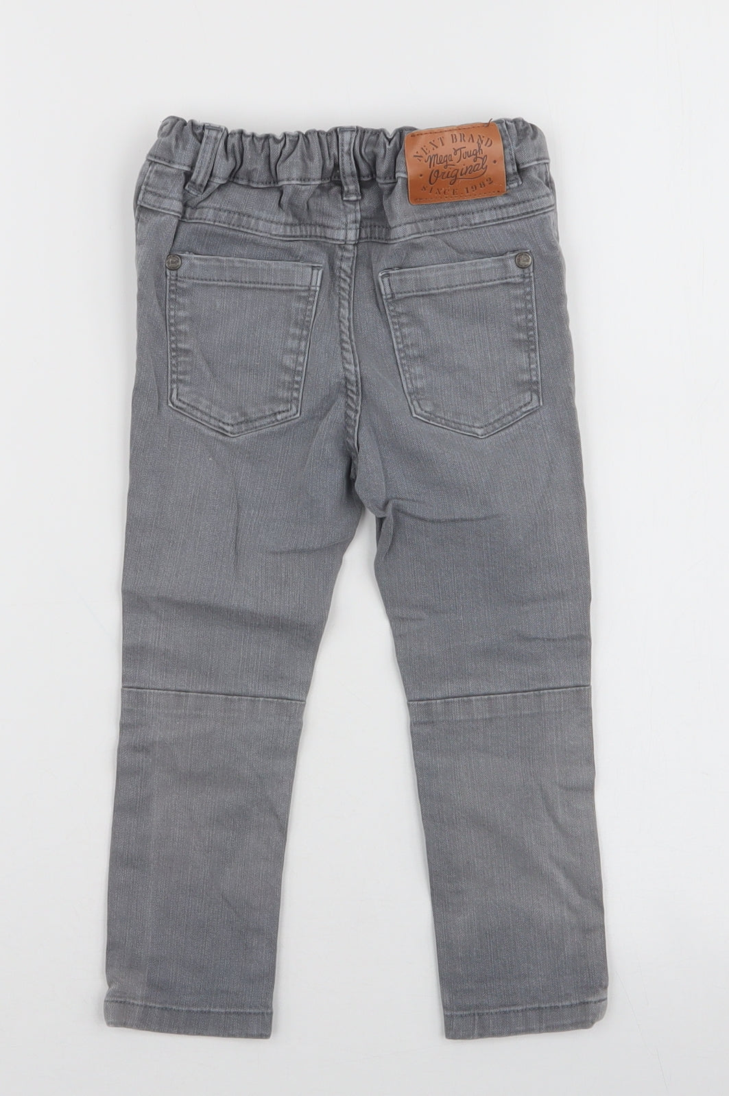 NEXT Boys Grey  Cotton  Jeans Size 18-24 Months  Button - Ripped knees