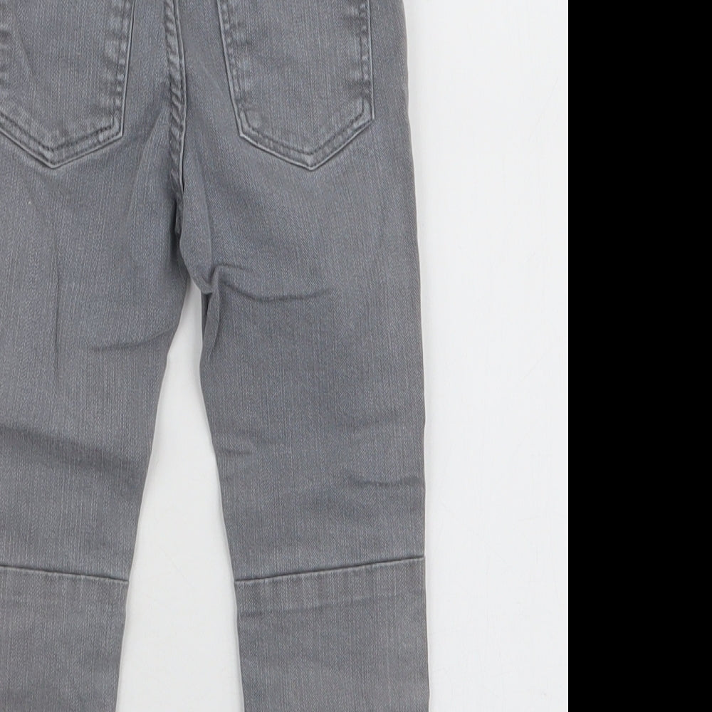 NEXT Boys Grey  Cotton  Jeans Size 18-24 Months  Button - Ripped knees