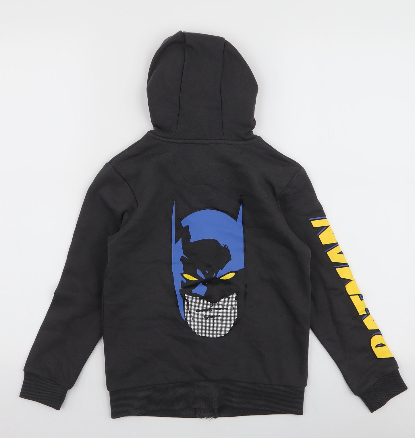 Marks and Spencer Boys Grey  Cotton Full Zip Hoodie Size 6-7 Years  Zip - Batman