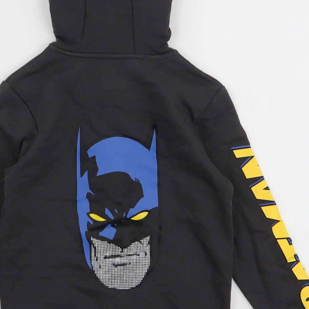 Marks and Spencer Boys Grey  Cotton Full Zip Hoodie Size 6-7 Years  Zip - Batman