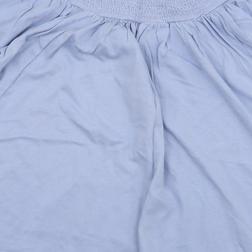 George Womens Blue  Cotton Jersey Blouse Size 8 Off the Shoulder