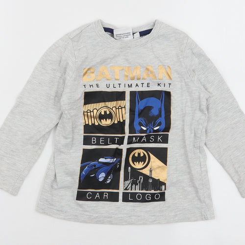 Primark Boys Grey  Cotton Jersey T-Shirt Size 2-3 Years Round Neck Pullover - Batman
