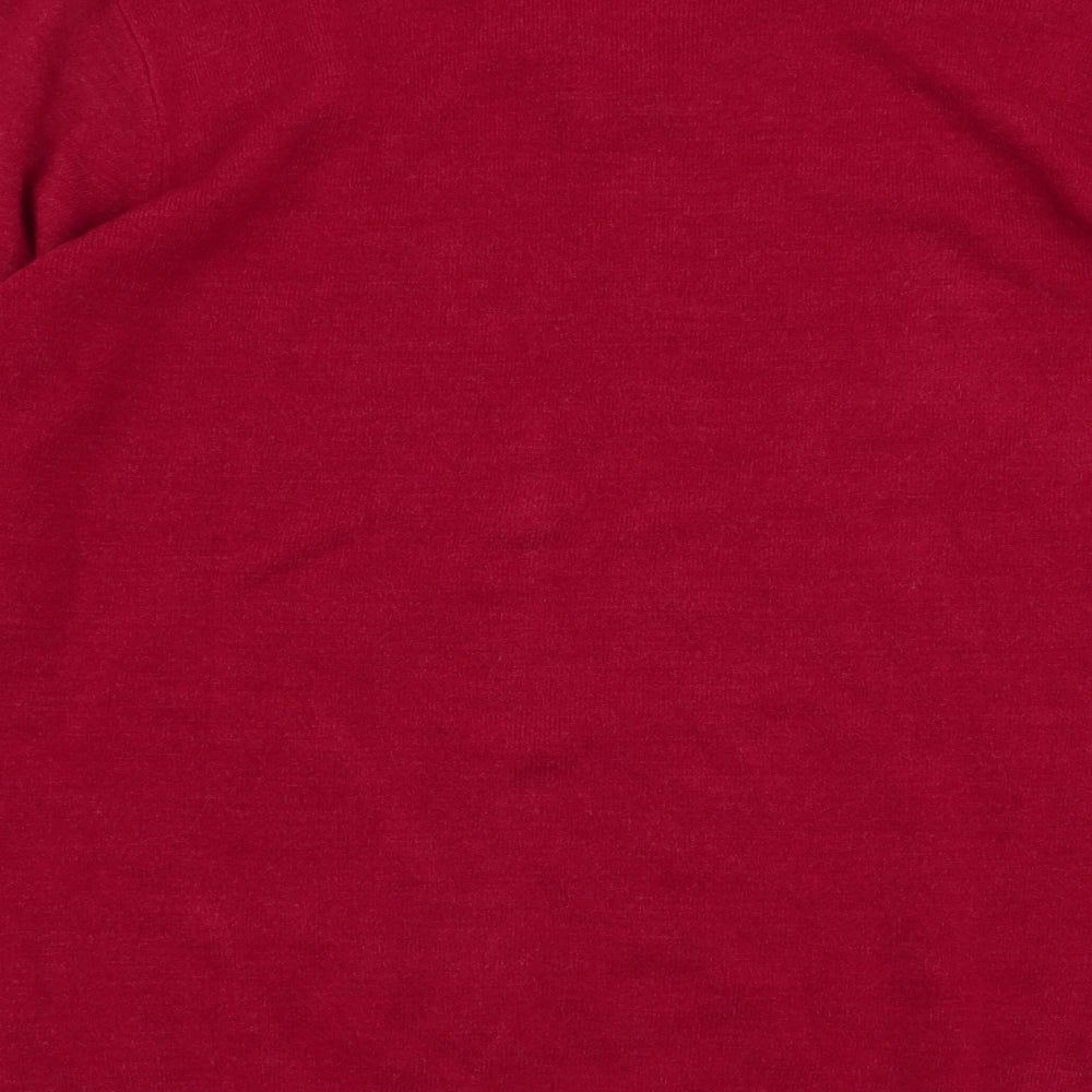 Marks and Spencer Mens Red V-Neck  Acrylic Pullover Jumper Size M