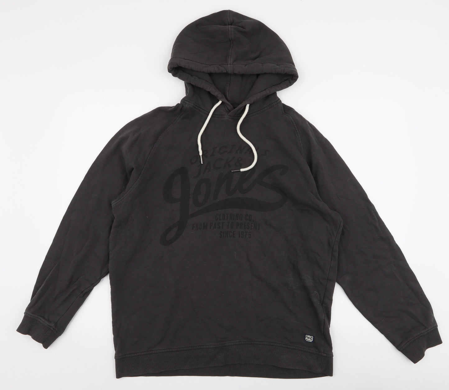 JACK & JONES Mens Grey  Cotton Pullover Hoodie Size XL