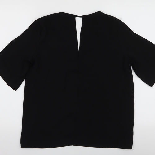 River Island Womens Black  Polyester Basic Blouse Size 10 V-Neck