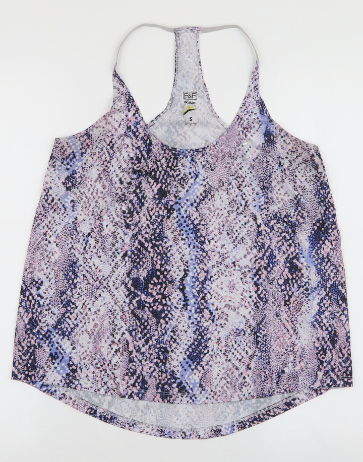 F&F Womens Multicoloured Animal Print Polyester Camisole Tank Size S Halter Pullover