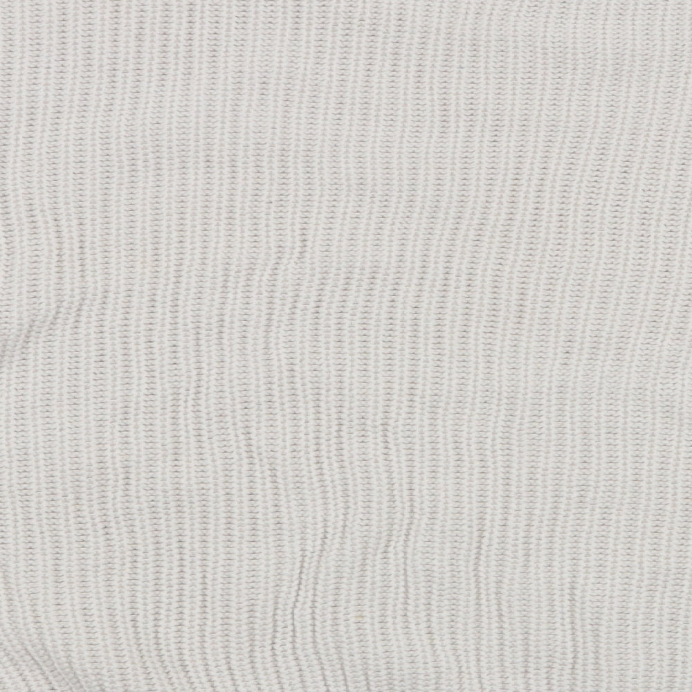 H&M Womens White High Neck  Acrylic Pullover Jumper Size XS