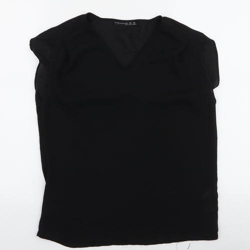 Atmosphere Womens Black  Polyester Basic Blouse Size 10 V-Neck