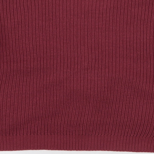 Jolie & Joy Womens Pink V-Neck  Acrylic Pullover Jumper Size L   - Cropped Tie detail