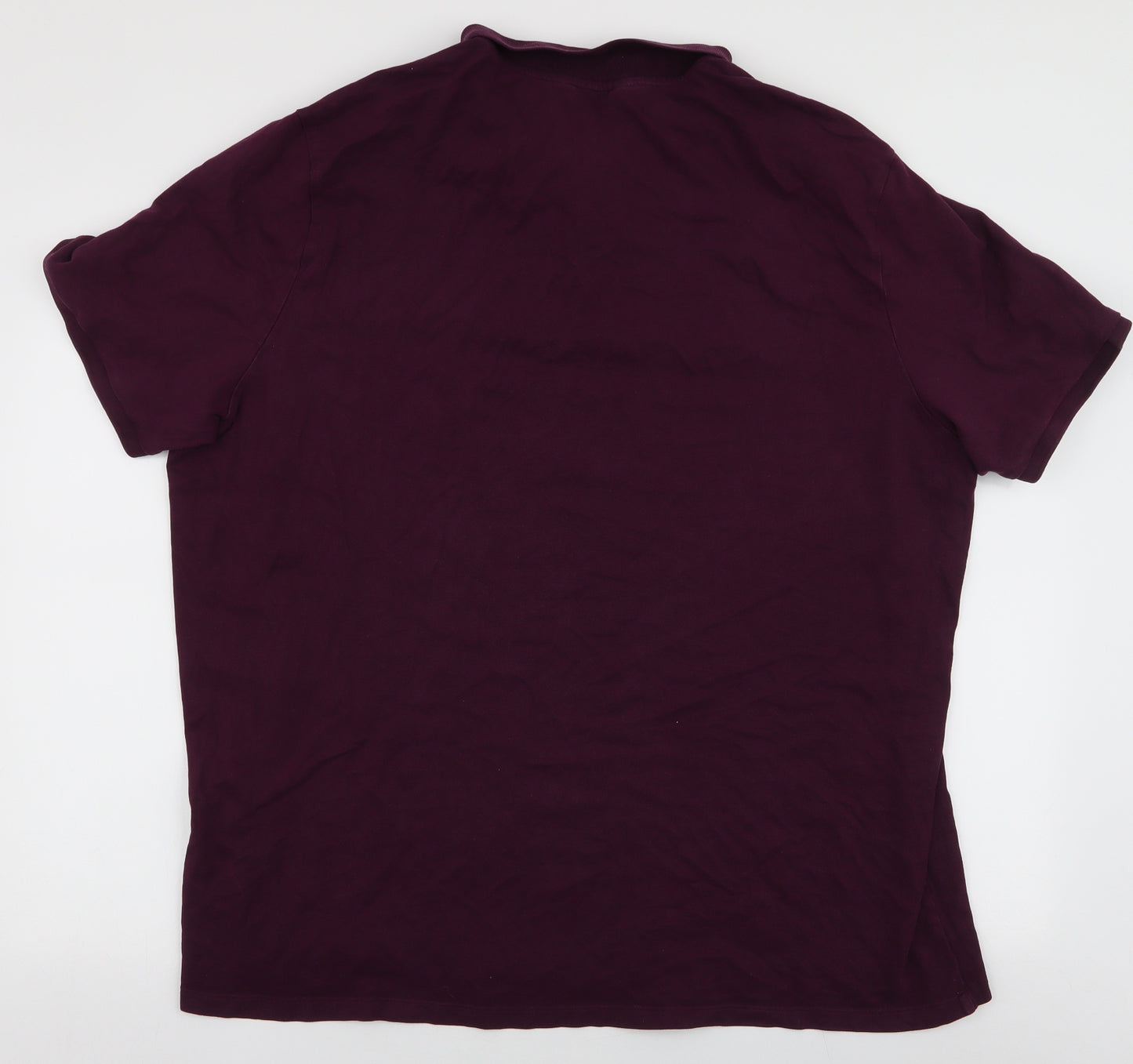 F&F Mens Purple  Cotton  Polo Size 3XL Collared Button