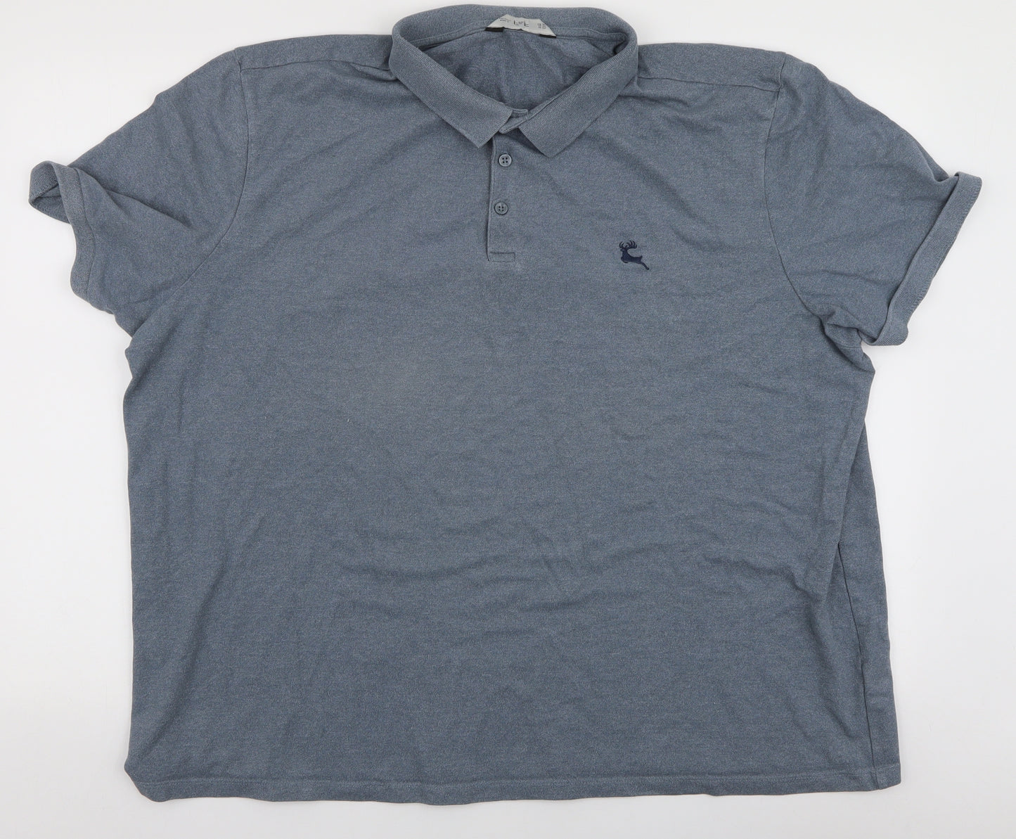 F&F Mens Blue  Cotton  Polo Size 3XL Collared Button