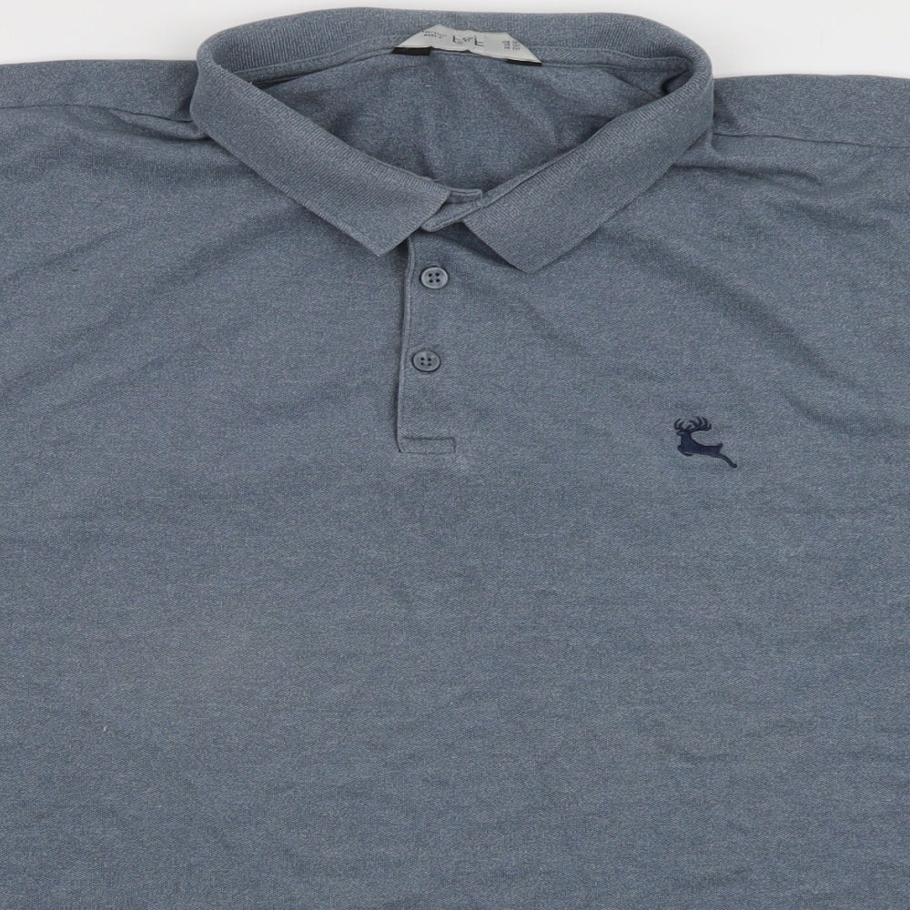 F&F Mens Blue  Cotton  Polo Size 3XL Collared Button