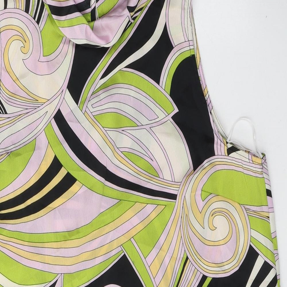 New Look Womens Multicoloured Geometric Polyester Tunic Tank Size 12 Collared