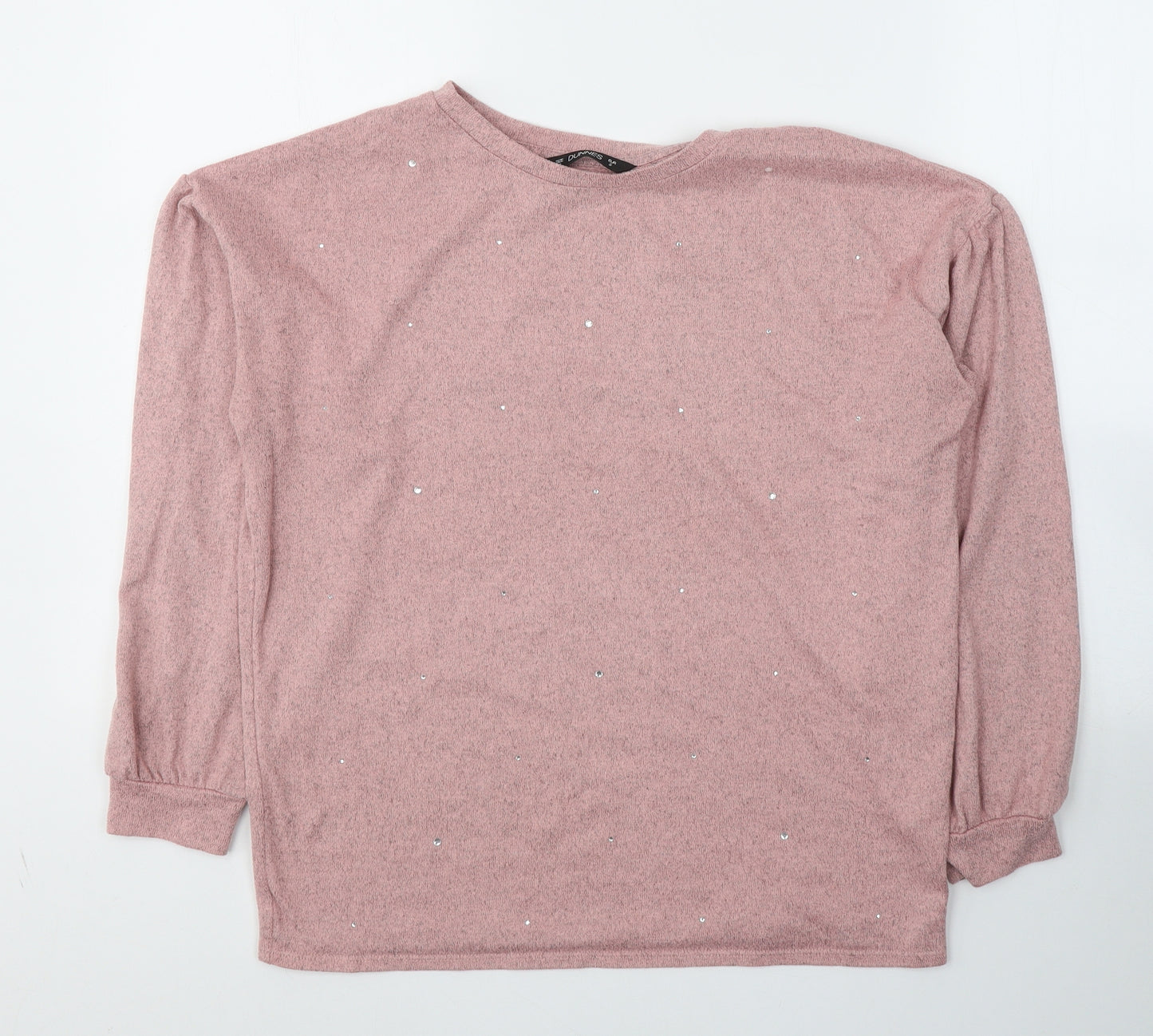 Dunnes Stores Womens Pink  Polyester Jersey T-Shirt Size S Round Neck