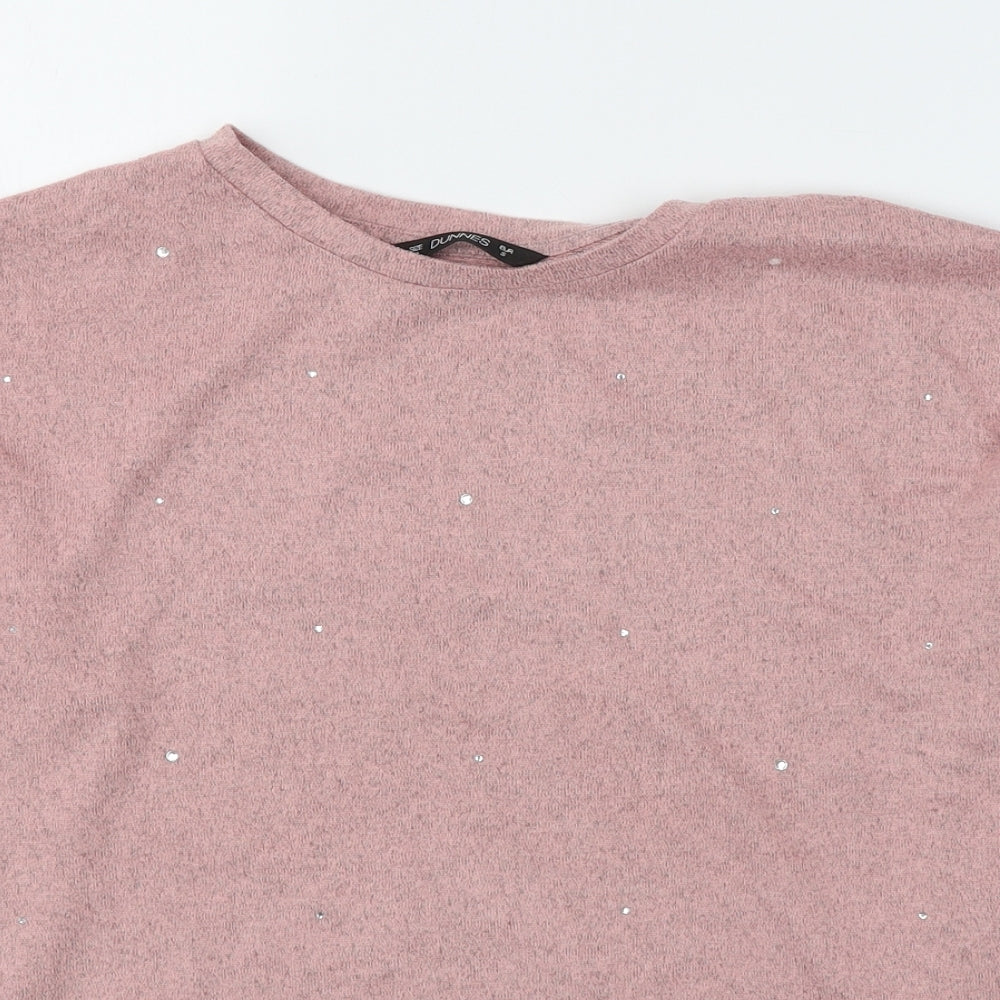 Dunnes Stores Womens Pink  Polyester Jersey T-Shirt Size S Round Neck