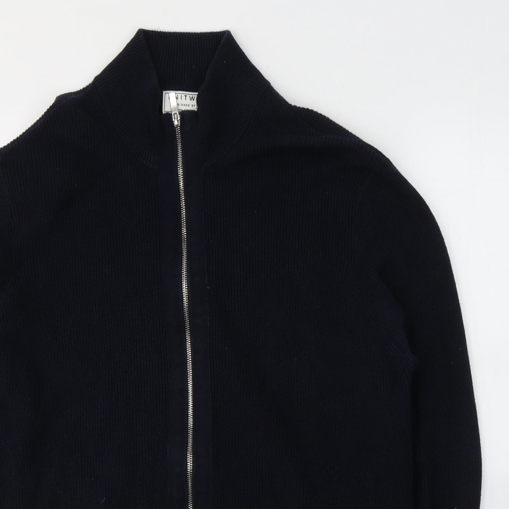 F&F Mens Blue  Cotton Full Zip Sweatshirt Size L
