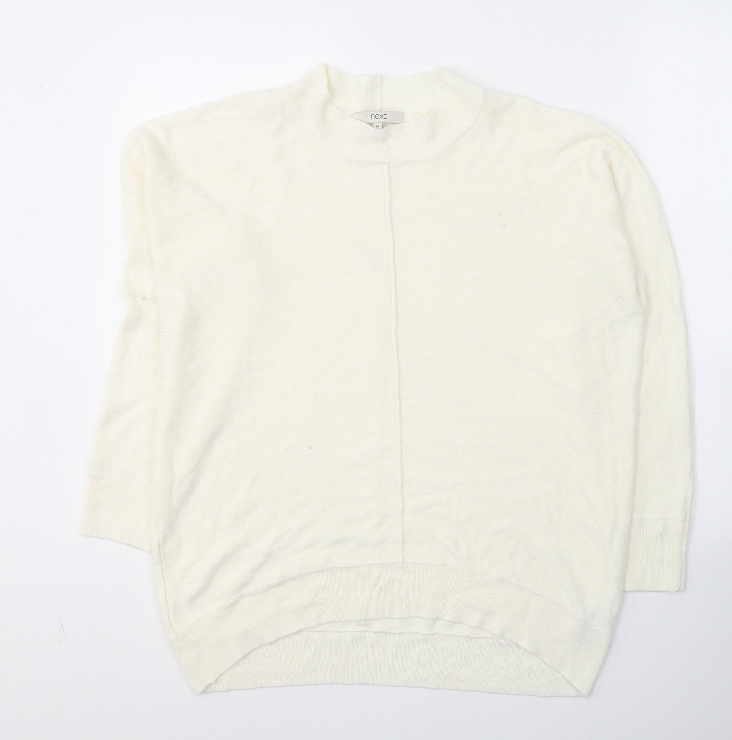 NEXT Womens Ivory Round Neck  Acrylic Pullover Jumper Size M