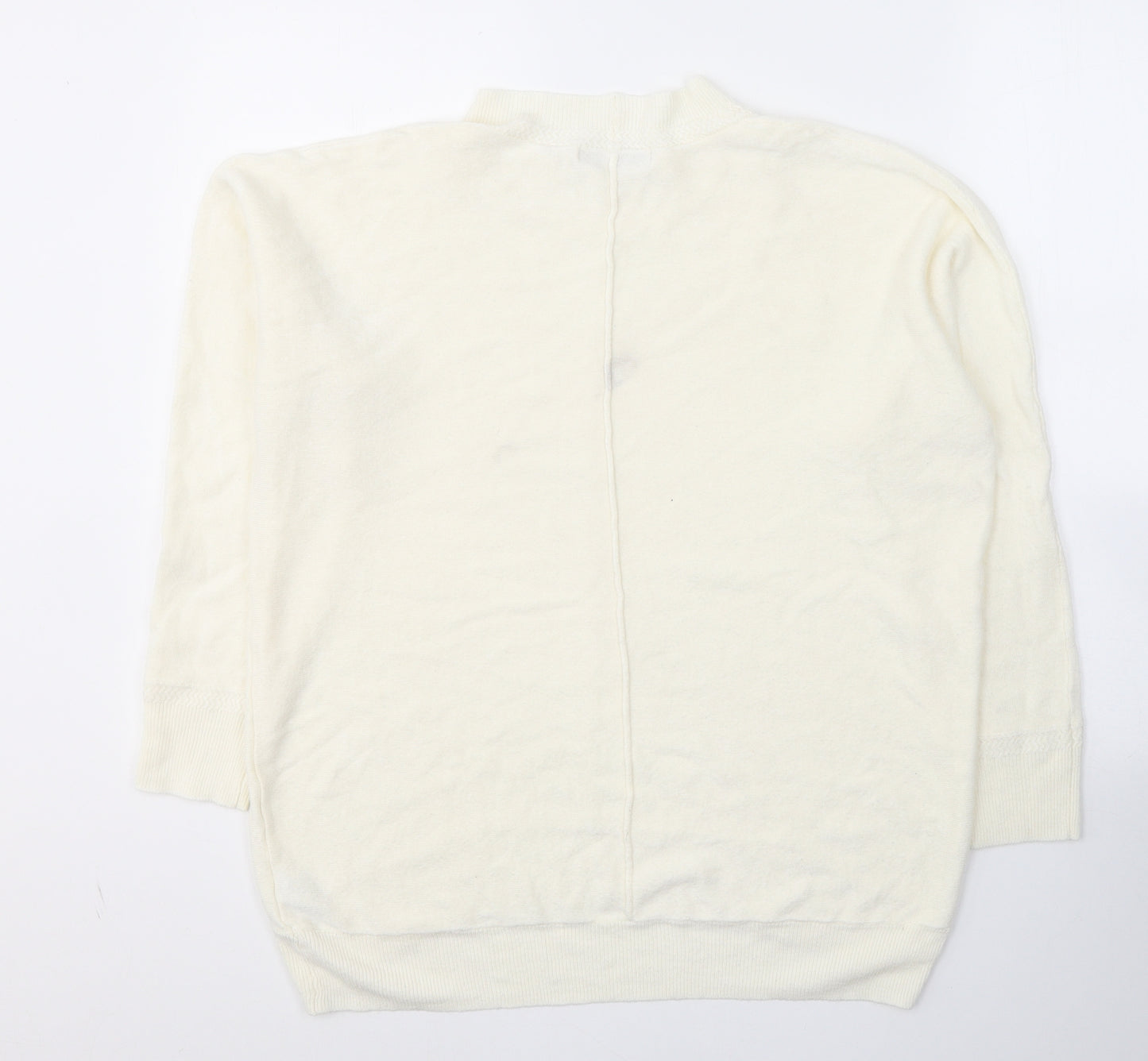 NEXT Womens Ivory Round Neck  Acrylic Pullover Jumper Size M