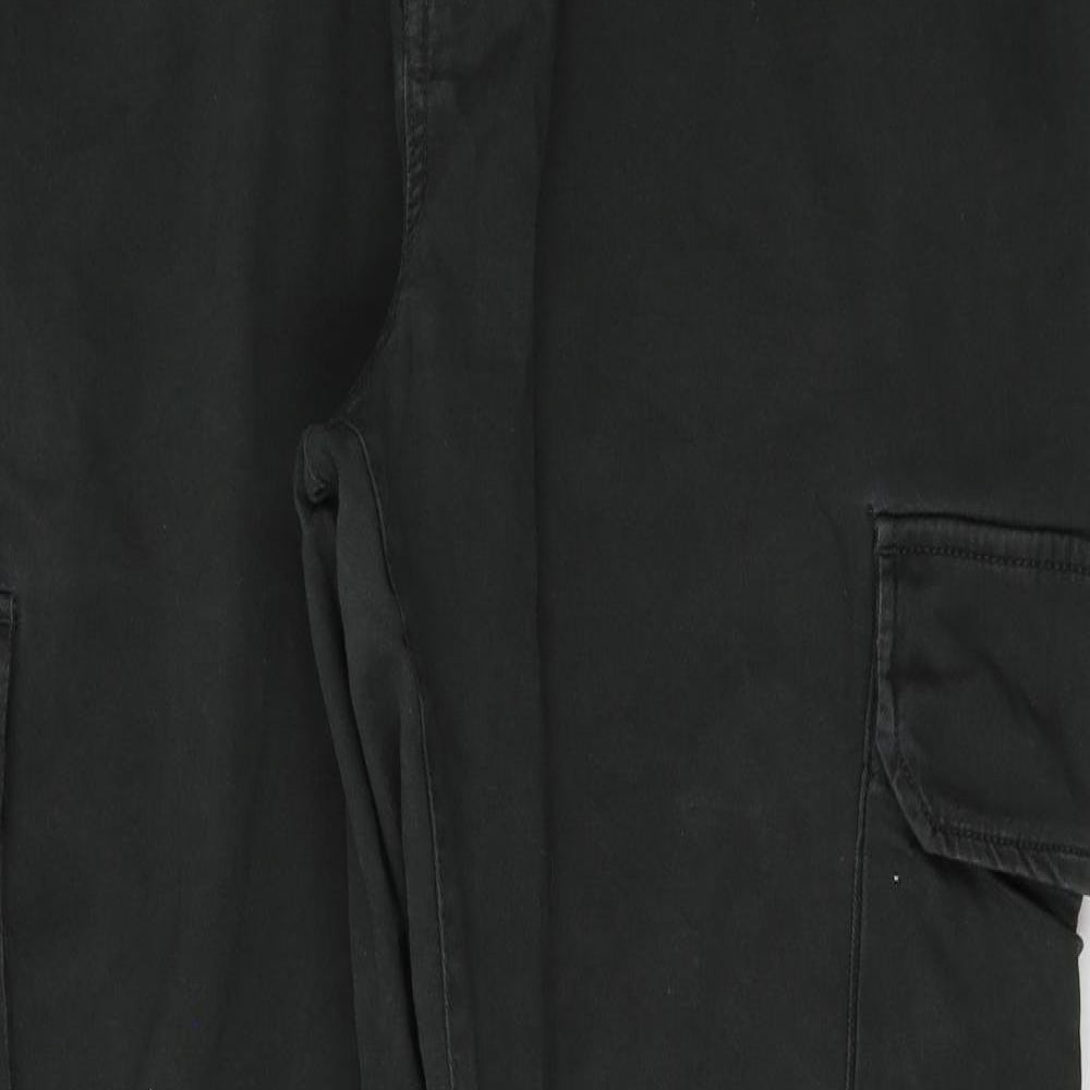 TU Mens Grey  Cotton Cargo Trousers Size 44 L32 in Regular Button