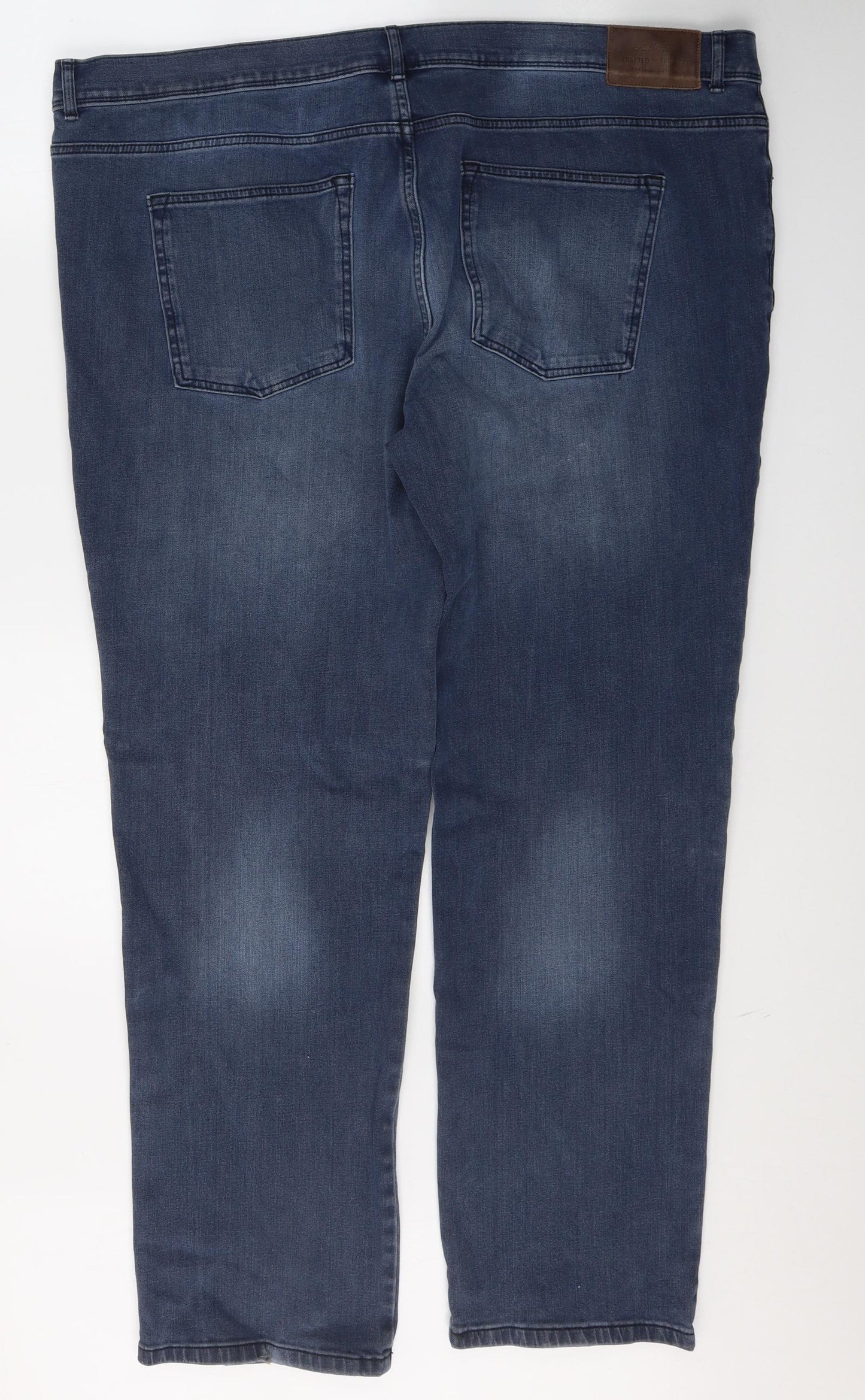 TU Mens Blue  Cotton Straight Jeans Size 42 L32 in Regular Button