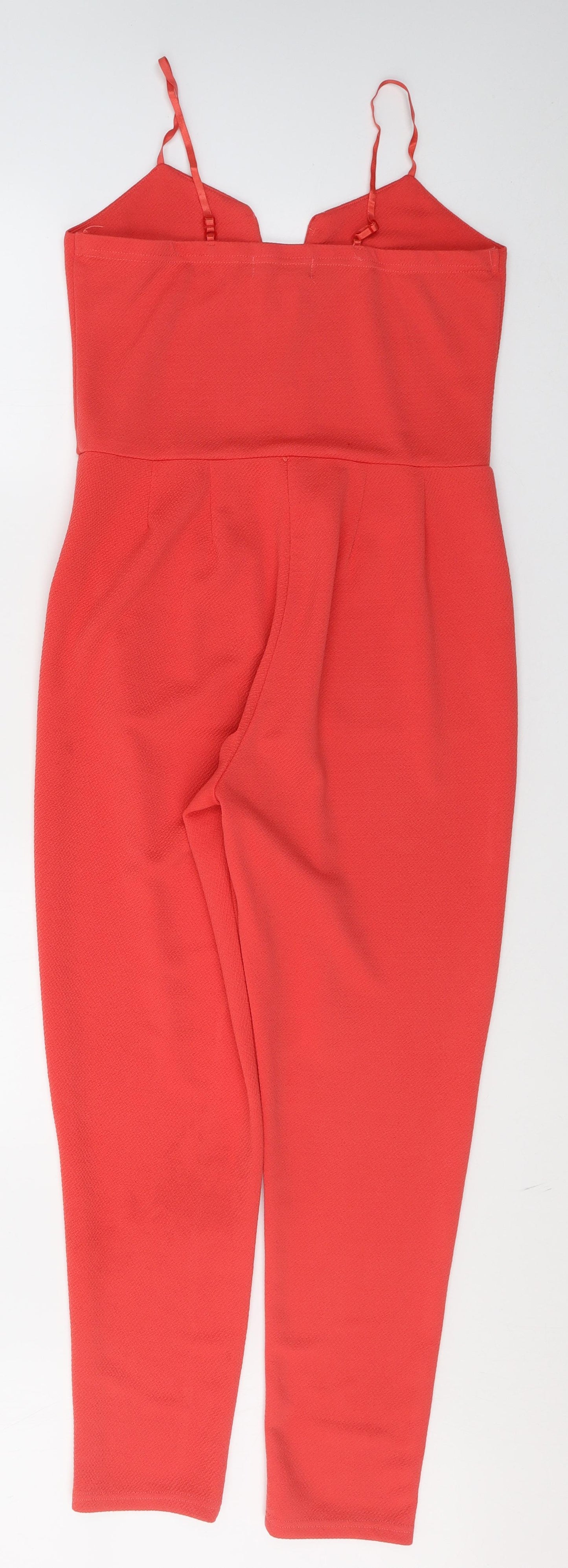 QED London Womens Red  Polyester Jumpsuit One-Piece Size 10 L27 in Pullover